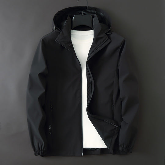Herren Ultraleichte Wind- und Wasserabweisende Softshelljacke mit Kapuze, verdecktem Reißverschluss und elastischen Bündchen Nord Taschen