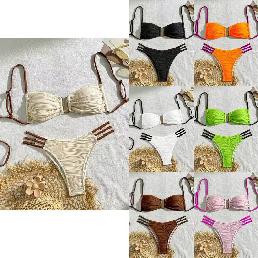 Damen Bikini-Set mit raffiniertem Falten-Design und modischen Akzenten Nord Taschen