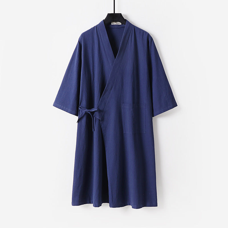 Damen Kimono-Wickelkleid mit Bindegürtel und aufgesetzten Taschen Nord Taschen