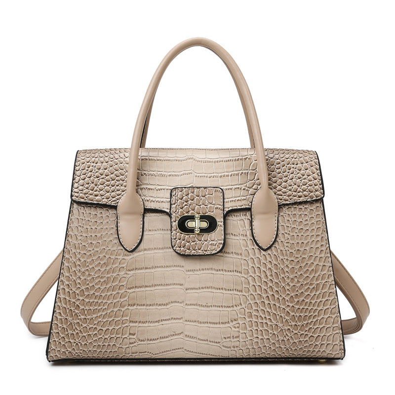 Damen elegante Handtasche mit Struktur und goldener Schnalle Nord Taschen