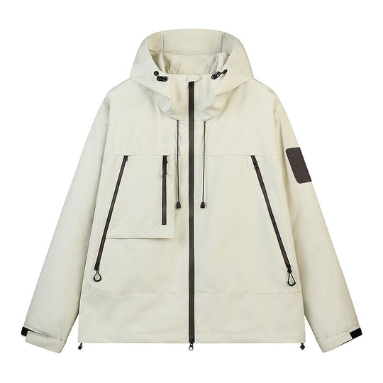 Herren Technische Kapuzen-Outdoorjacke mit wasserabweisenden Reißverschlüssen und Utility‑Taschen Nord Taschen