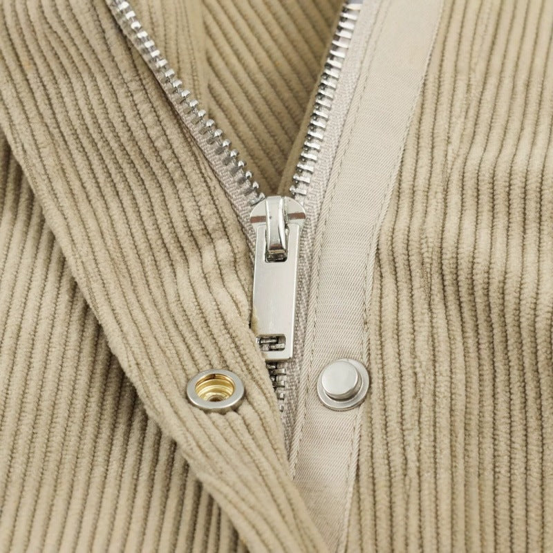 Damen Kurzjacke aus Cord mit taillierendem Gürtel und Druckknopfleiste Nord Taschen