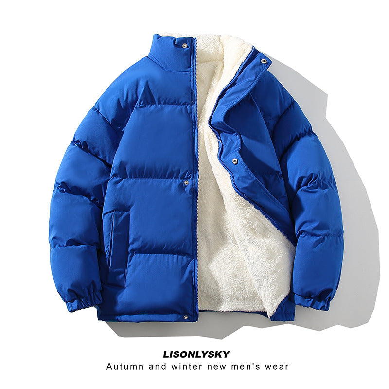 Herren gefütterte Winter-Steppjacke mit Teddyfutter, hohem Stehkragen und verdeckter Druckknopfleiste Nord Taschen