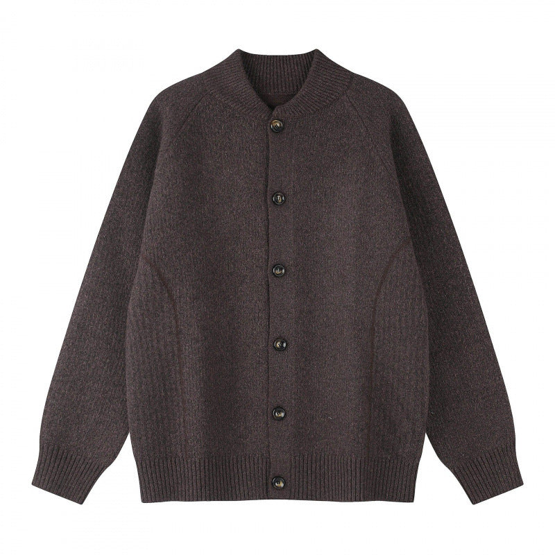 Herren Relaxter Grobstrick-Cardigan mit Raglanärmeln und Rippenabschlüssen Nord Taschen