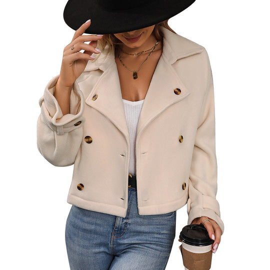 Damen Elegante Kurzjacke mit Knopfdetails Nord Taschen