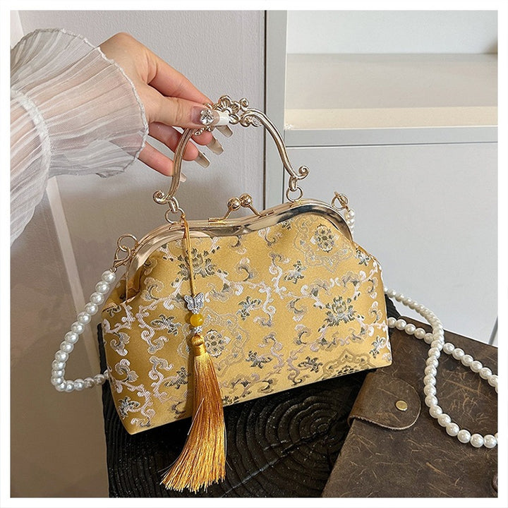 Damen elegante Handtasche mit kunstvollem Verschluss Nord Taschen