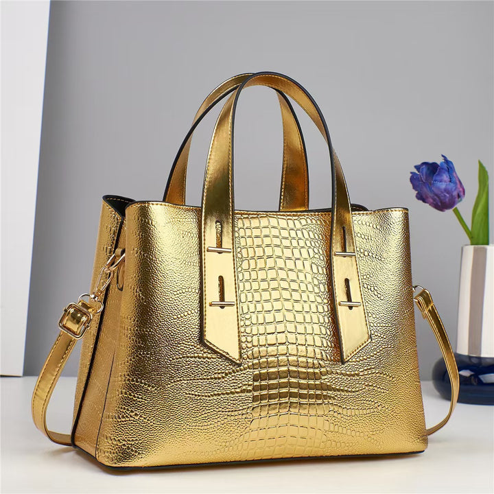 Damen hochwertige Handtasche mit strukturiertem Leder Nord Taschen