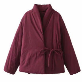 Damen 900+ gesteppte Wickeljacke mit Schalkragen und Taillenband Nord Taschen