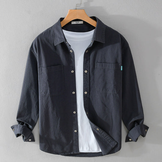 Herren Overshirt im Hemdjacken‑Stil aus leichter Baumwollmischung mit Druckknopf‑Leiste und aufgesetzten Brusttaschen Nord Taschen