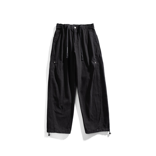 Herren Locker geschnittene Cargo-Hose mit Kordelbund und verstellbaren Beinabschlüssen Nord Taschen