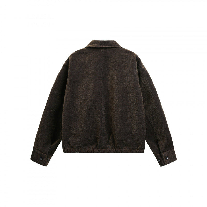Herren Kurzjacke aus Teddy‑Fleece mit Hemdkragen, Reißverschluss und elastischem Saum Nord Taschen