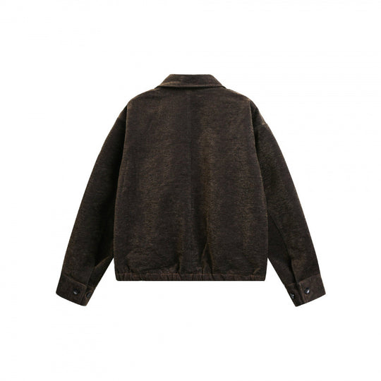 Herren Kurzjacke aus Teddy‑Fleece mit Hemdkragen, Reißverschluss und elastischem Saum Nord Taschen
