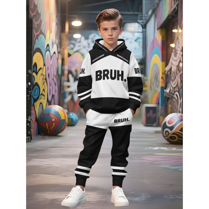 Unisex Kinder Jogginganzug mit Kapuzenpullover und detailreichem Auto-Print Nord Taschen