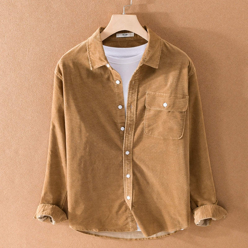 Herren Cord-Overshirt mit Brusttasche, Relaxed-Fit und durchgehender Knopfleiste Nord Taschen