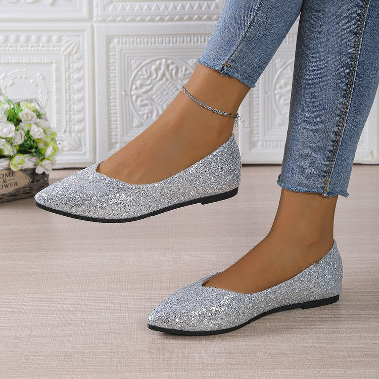 Damen Ballerinas mit funkelndem Glitzerdesign und elegantem spitzem Schnitt Nord Taschen