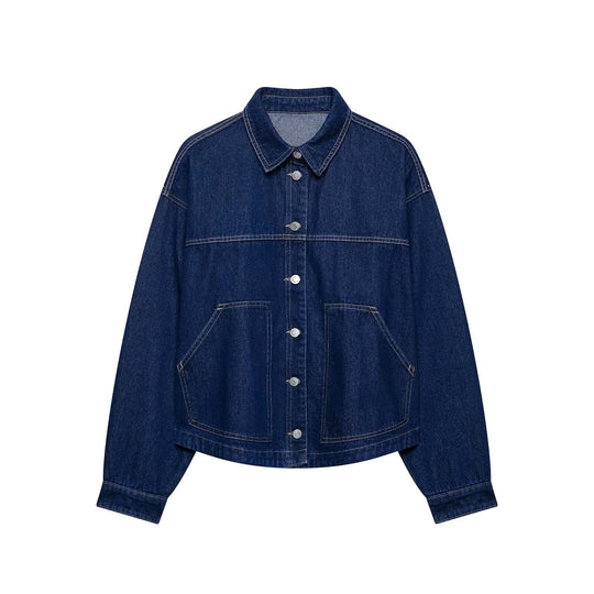 Damen Oversize-Workerjacke aus Baumwoll-Twill Nord Taschen