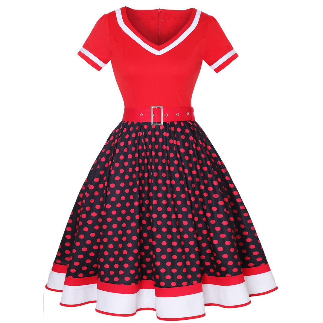 Vintage Hepburn Polka Dot Kleid