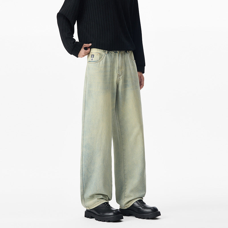 Herren Baggy-Jeans aus verwaschenem Ombre-Denim mit weitem Bein Nord Taschen