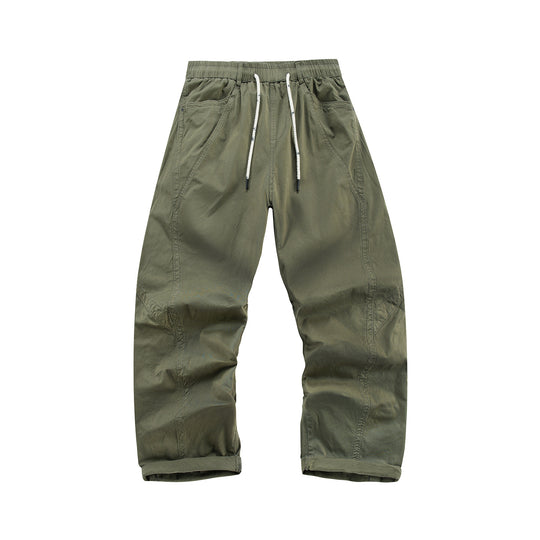 Herren Leichte Relaxed-Fit Bundhose mit Tunnelzug, schrägen Eingrifftaschen und Paneelnähten Nord Taschen
