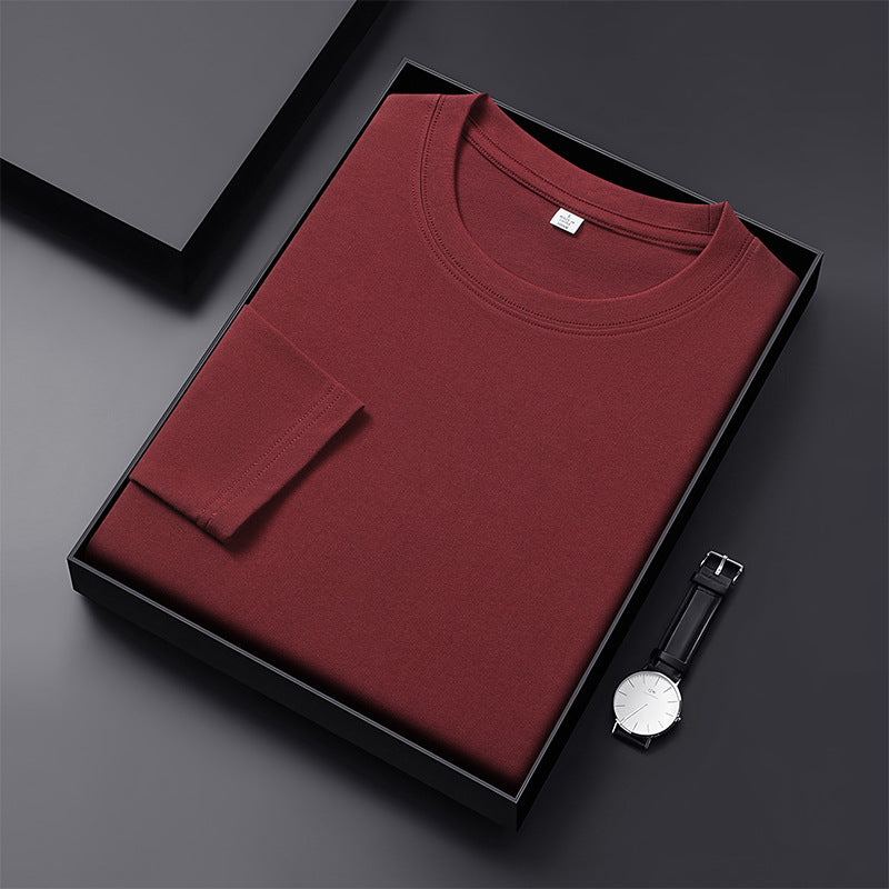Herren Langarmshirt aus Premium-Baumwollmix mit Rundhalsausschnitt und feiner Rippstruktur Nord Taschen