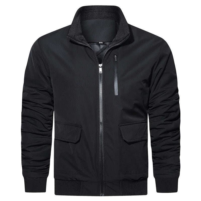 Herren leichter Utility-Bomberjacke mit geripptem Bund, Reißverschluss-Brusttasche und Pattentaschen Nord Taschen