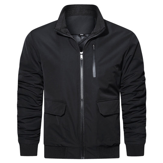 Herren leichter Utility-Bomberjacke mit geripptem Bund, Reißverschluss-Brusttasche und Pattentaschen Nord Taschen