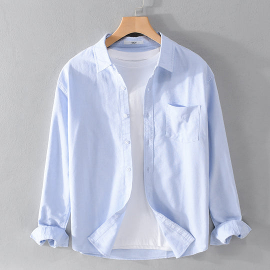 Herren Lässiges Baumwoll-Layering-Overshirt mit Kentkragen, Brusttasche und softem Twill-Finish Nord Taschen