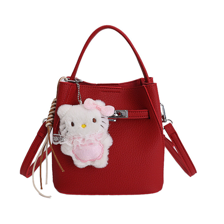Damen Mini-Tasche mit abnehmbarem Plüschanhänger Nord Taschen