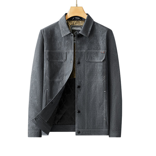 Herren Gesteppte Canvas-Arbeiterjacke mit Quilted-Innenfutter Nord Taschen