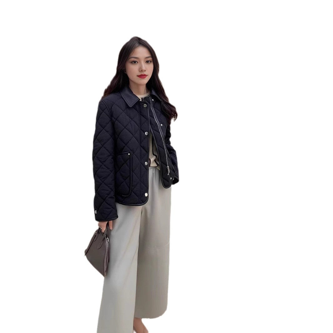 Damen Stylische gesteppte Jacke mit hohem Kragen Nord Taschen