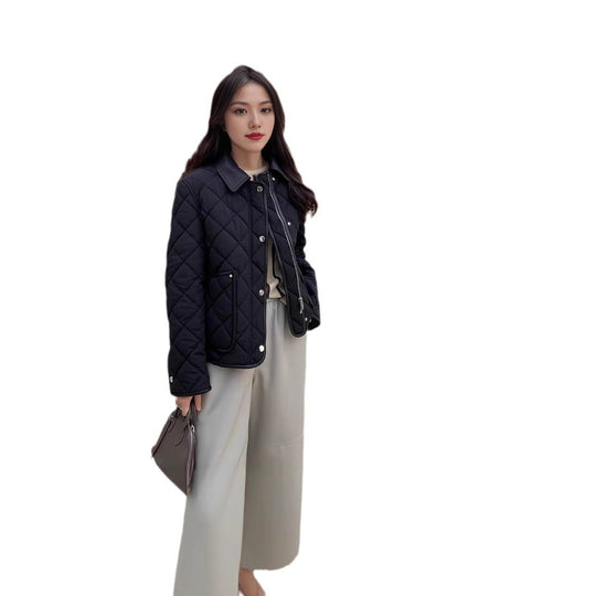 Damen Stylische gesteppte Jacke mit hohem Kragen Nord Taschen