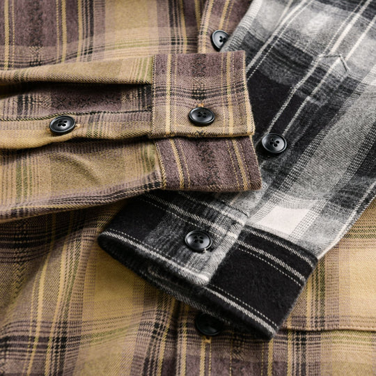 Herren Kariertes Flanell‑Hemdjacke im Overshirt‑Stil mit weich gebürsteter Oberfläche Nord Taschen
