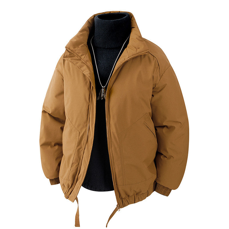 Herren Oversized Thermo‑Steppjacke mit hohem Kragen, Reißverschluss und Tunnelzug Nord Taschen