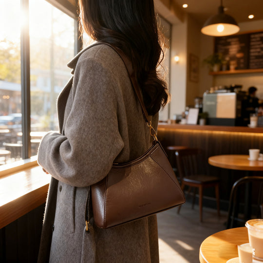 Damen Hobo-Tasche aus strukturiertem Kunstleder mit eleganten Kettenakzenten Nord Taschen