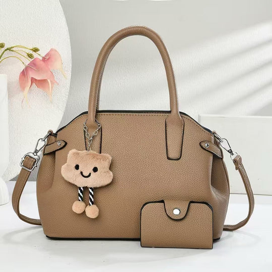 Damen modische Handtasche mit abnehmbarem Zubehör und kreativem Anhänger Nord Taschen