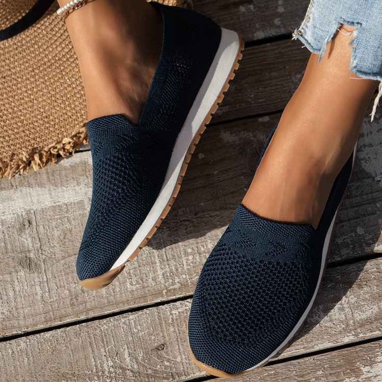 Damen Slip-On Sneakers mit atmungsaktivem Mesh-Obermaterial und rutschfester Sohle Nord Taschen