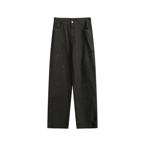 Damen Weite High‑Waist Cargo‑Hose mit Multifunktionstaschen und verstellbarem Saum Nord Taschen