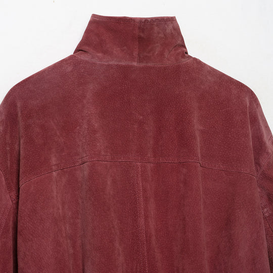 Damen Veloursleder‑Optik Bomberjacke mit hohem Funnelkragen und Gummibund Nord Taschen
