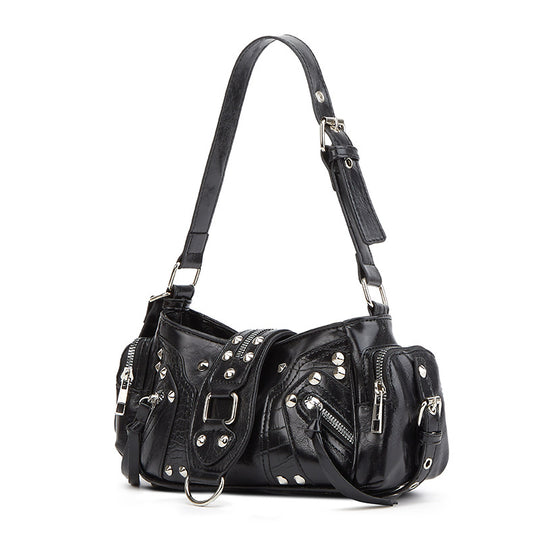 Damen Schultertasche mit exklusivem Nieten-Design und funktionalen Fächern Nord Taschen