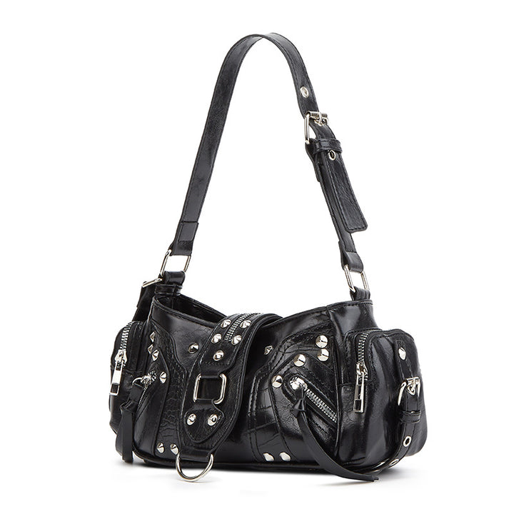 Damen Schultertasche mit exklusivem Nieten-Design und funktionalen Fächern Nord Taschen