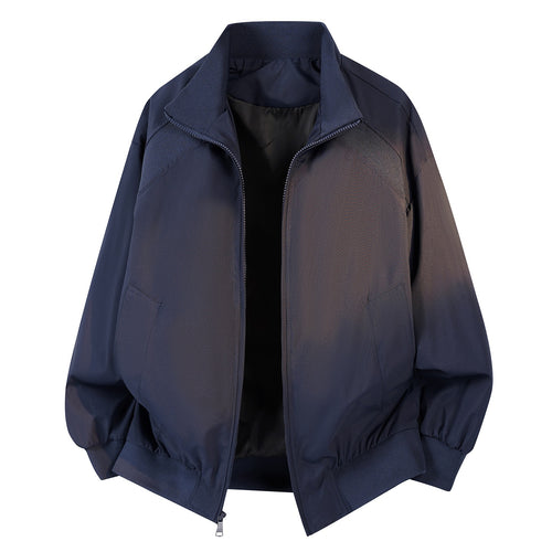 Damen Minimalistische leichte Nylon-Bomberjacke mit Rippkragen, Raglanärmeln & elastischem Saum Nord Taschen