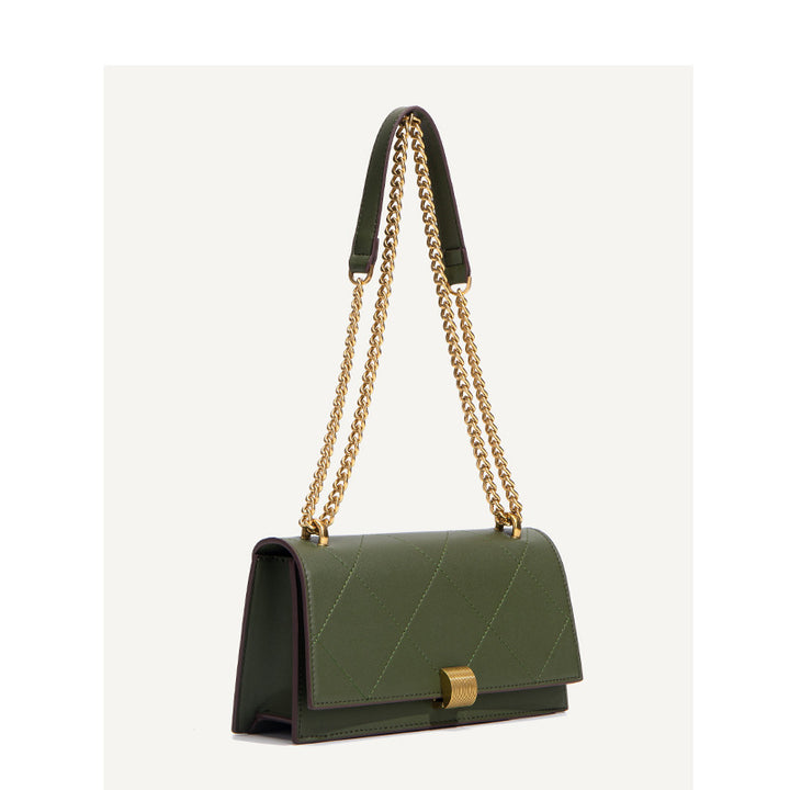 Damen Umhängetasche mit luxuriöser Steppung und goldfarbener Kette Nord Taschen