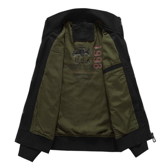 Herren Utility-Canvasjacke mit wärmender Teddyfleece-Innenlage und verdecktem Reißverschluss Nord Taschen