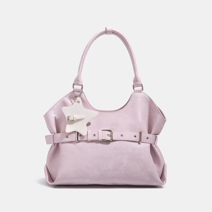 Damen oversized Shopper-Tasche mit abnehmbarer Gurte und trendigem Sternanhänger Nord Taschen