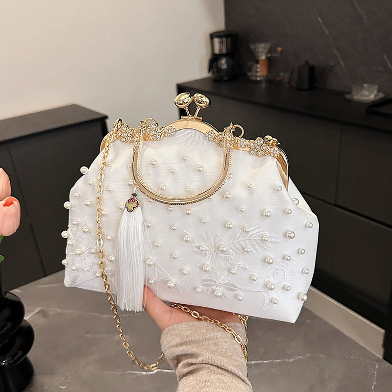 Damen elegante Clutch-Tasche mit luxuriösen Perlenverzierungen Nord Taschen