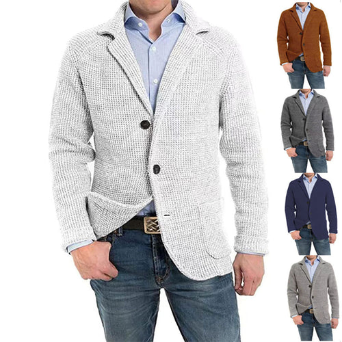 Herren Strukturstrick Sakko-Blazer mit aufgesetzten Taschen Nord Taschen