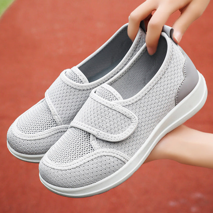 Damen Atmungsaktive Slip-On Freizeitschuhe mit verstellbarem Klettverschluss