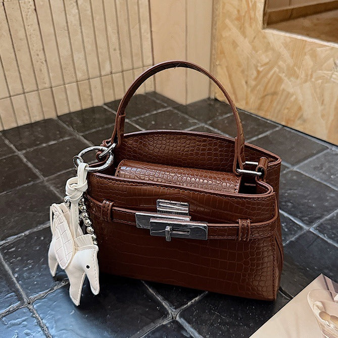 Damen-Handtasche mit elegantem Krokodil-Design und modischem Anhänger Nord Taschen