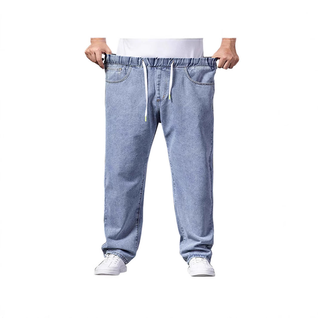 Herren weitenverstellbare Denim Jogginghose mit elastischem Bund und Kordelzug Nord Taschen