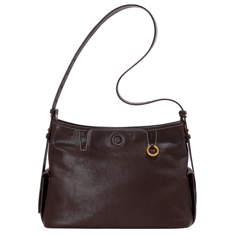 Damen elegante Umhängetasche aus weichem Leder mit praktischen Fächern Nord Taschen